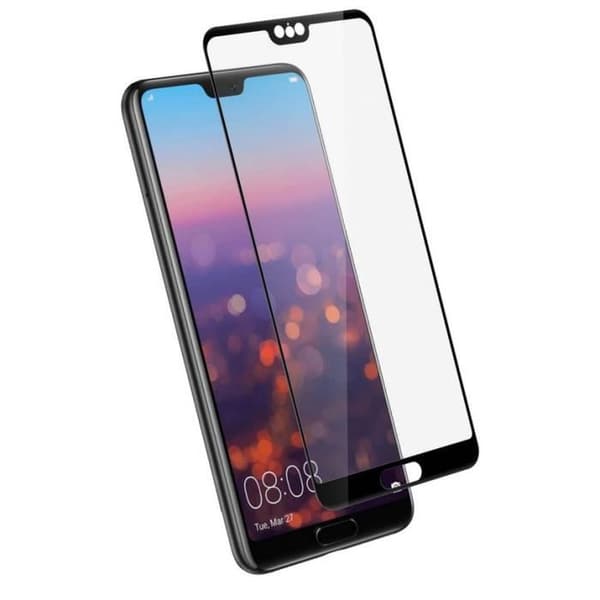 Härdat Glas - Phonillico® - Huawei P20 PRO - Svart Kant - Ultra Hållbar - Skärm Skydd