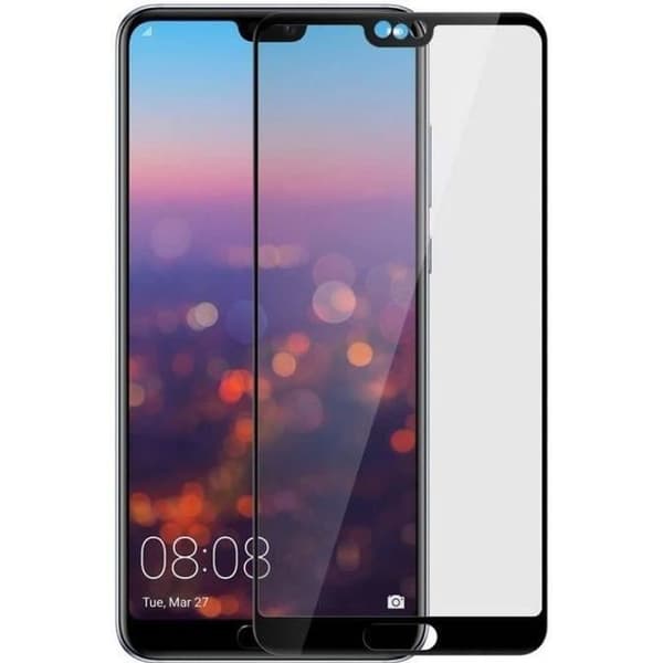 Härdat Glas - Phonillico® - Huawei P20 PRO - Svart Kant - Ultra Hållbar - Skärm Skydd