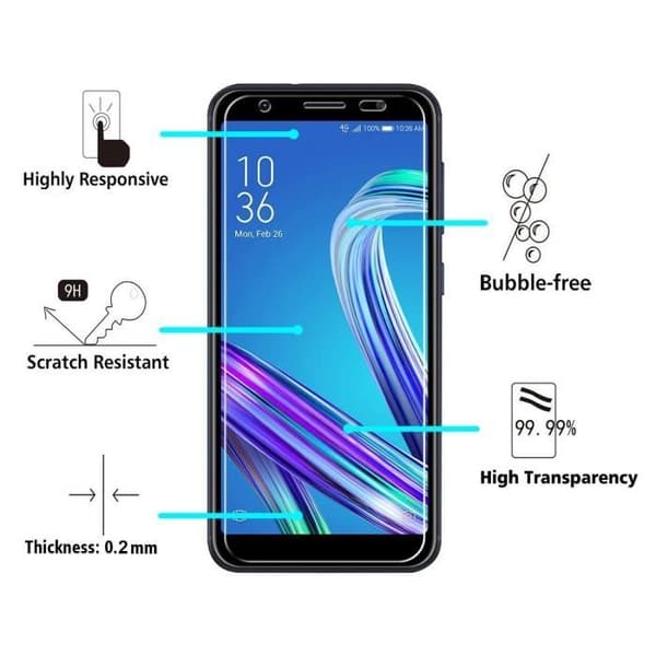 Filmpuss för skydd av skärm - Phonillico® - Asus Zenfone MAX M1 ZB555KL - Paket med 3 - Ultra hållbar - Svart
