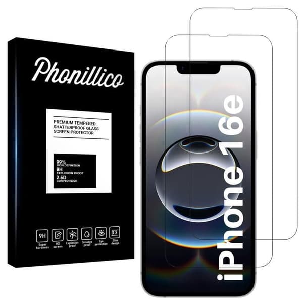 Film skydd för skärm - Phonillico® - iPhone 16e - Pack om 2 - Mycket repstålig - Transparent