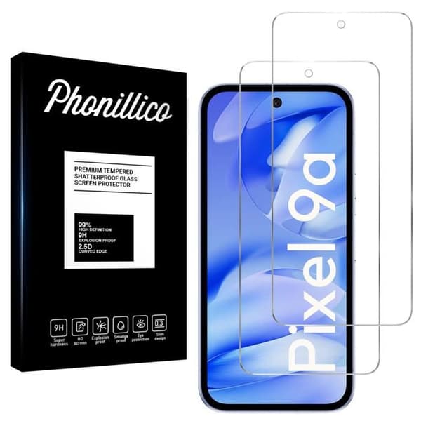 Härdat Glas - Phonillico® - Google Pixel 9a - Pack med 2 - Rep resistant - Skärmskydd