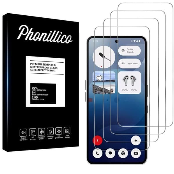 Härdat glas - Phonillico® - Nothing Phone 3a - 4-pack - Repellerar repor - Transparent