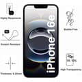 Miniatyrbild 3 av 6: Härdat Glas - Phonillico® - iPhone 16e - Paket 2 - Skärmskydd och Kameraskydd - Repotålig