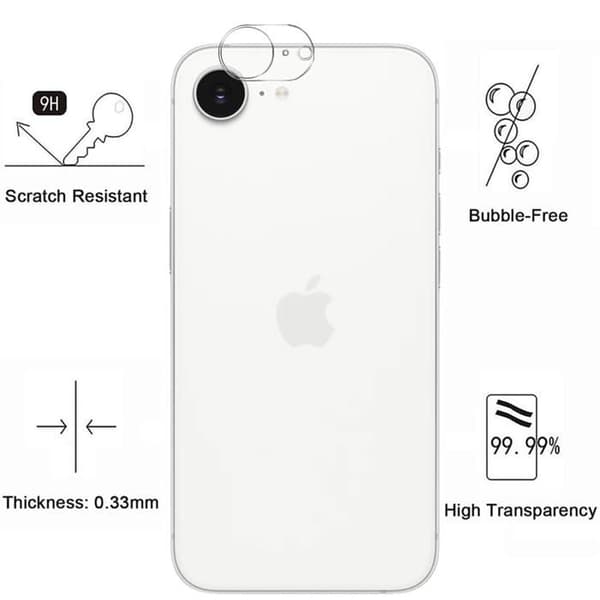 Härdat Glas - Phonillico® - iPhone 16e - Paket 2 - Skärmskydd och Kameraskydd - Repotålig