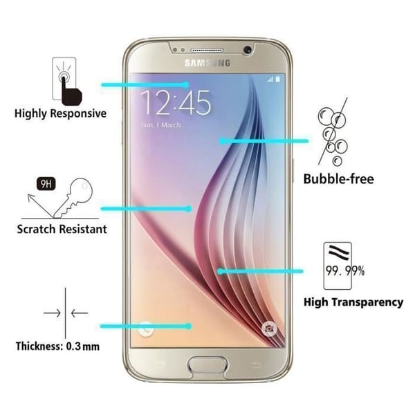 Härdat Glas - Phonillico® - SAMSUNG GALAXY S6 - Ultra Resistent - Transparent - Pack 1