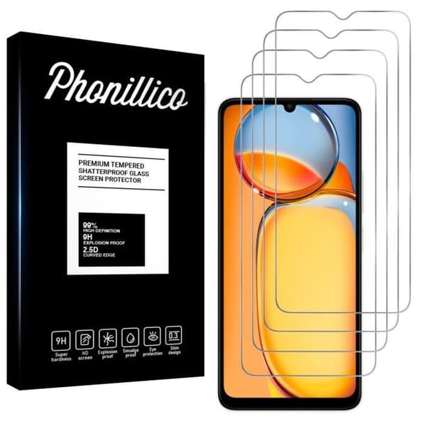 Skyddande film - Phonillico - Xiaomi Redmi 13C - 4-pack - Härdat glas - Repbeständig