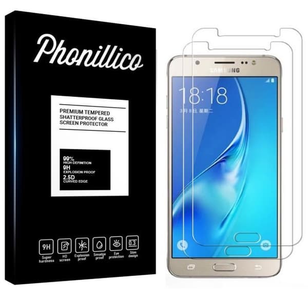 Härdat Glas för Samsung Galaxy J7 2016 J710 - [Pack 2] Film för Skydd av Ultra Resistenta Skärmen [Phonillico®]