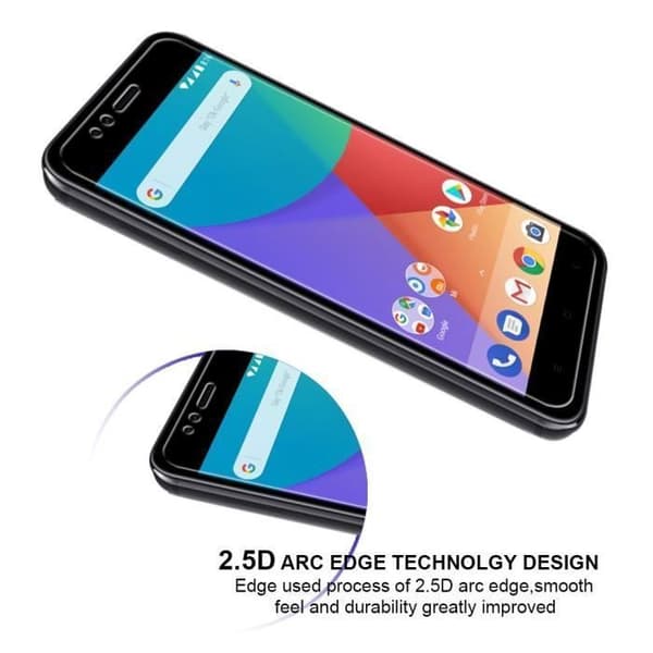 Film för skärmskydd - Phonillico® - Xiaomi MI A1 - Pack med 2 - Härdat glas - Ridsäkert