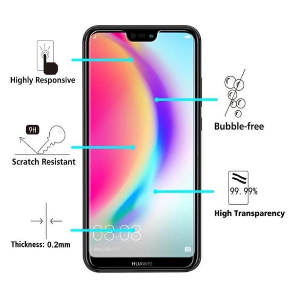 Verre Templat Huawei P20 LITE - [Pack 2] Film Glas Skyddsskärm Ultra Resistenta [Phonillico®]