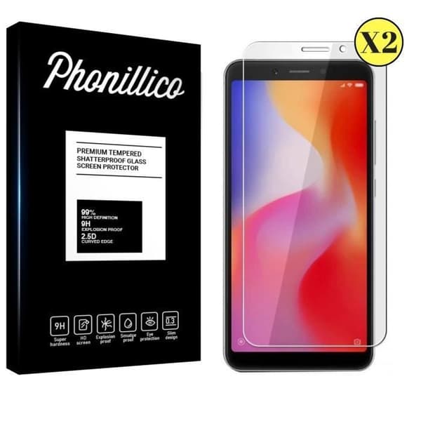 Film Vitre Skydd Skärm - Phonillico® - Xiaomi REDMI 6A - Pack om 2 - Härdat Glas - Represistent