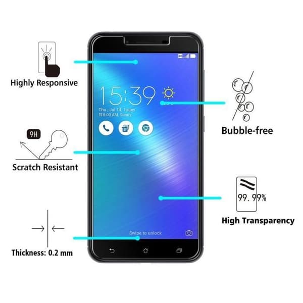 Verre Härdat ASUS ZENFONE 3 MAX PLUS ZC553KL 5,5" - Film Skyddsglas Ultra Motståndskraftig Skyddare Phonillico®