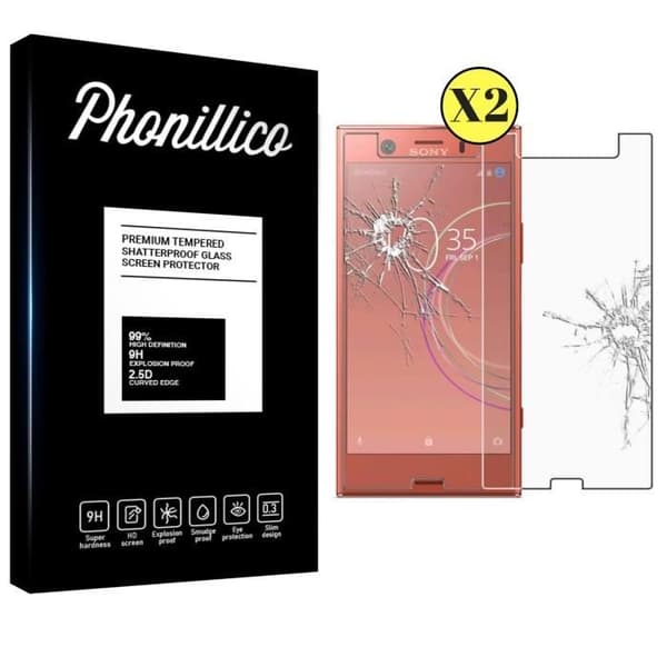 Verre Härdat Sony Xperia XZ1 COMPACT - [Pack 2] Film Skyddsglas Ultra Motståndskraftig [Phonillico®]
