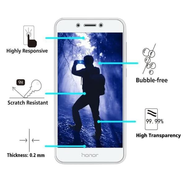 Film Vitre Skydd för Skärm - Phonillico® - Huawei HONOR 6A - Paket med 2 - Härdat Glas - Repbeständig