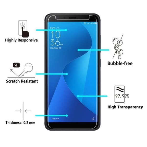 Skyddande film för skärm - Phonillico® - ASUS ZENFONE MAX PLUS M1 - Härdat glas - Ultra hållbar - 5,7"