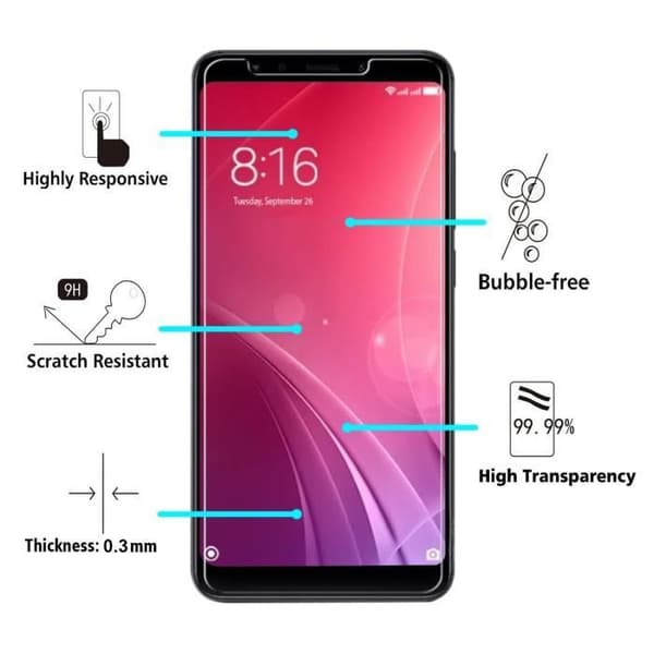 Film Vitre Skyddsskärm - Phonillico® - Xiaomi REDMI 5 PLUS - Härdat Glas - Anti-rip - Transparent
