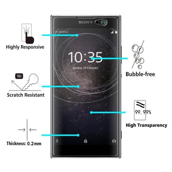 Film Vitre Skyddsskärm - Phonillico® - Sony Xperia XA2 - Paket med 2 - Härdat Glas - Repfria