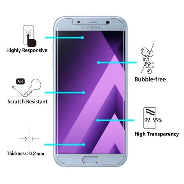 Härdat glas för SAMSUNG GALAXY A3 2017 A320 - Film för skärmskydd Ultra hållbar transparent skyddare Phonillico®