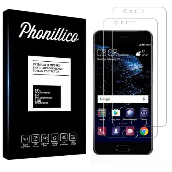 Skärmskydd - Phonillico® - Huawei P10 - Paket med 2 - Härdat glas - Repbeständig