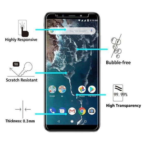 Film Vitre Skyddsskärm - Phonillico® - Xiaomi MI A2 - Härdat Glas - Ultra Hållbart - Anti Repor