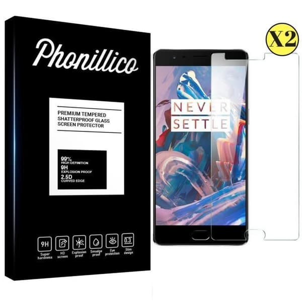 Film Vitre Skyddsskärm - Phonillico® - ONEPLUS 3 - Pack om 2 - Härdat Glas - Rep withstandande