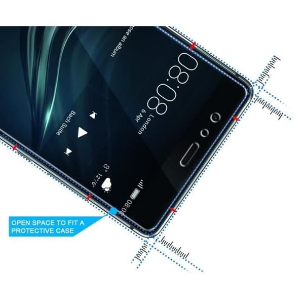 Skärmskyddsfilm - Phonillico® - Huawei P9 - Paket med 2 - Härdat glas - Rep-resistant