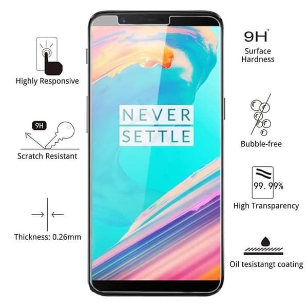 Skärmskydd - Phonillico® - ONEPLUS 5T - Paket med 2 - Härdat glas - Repbeständigt