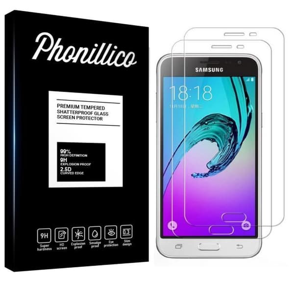 Härdat glas för Samsung Galaxy J3 2016 J320 - [Pack 2] Skärm Skydd Film Ultra Motståndskraftig [Phonillico®]