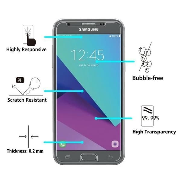 Härdat glas för Samsung Galaxy J3 2017 J330 - [Pack 2] Ultra Motståndskraftigt Skärmskydd [Phonillico®]