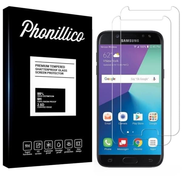 Skärmskyddsfilm - Phonillico® - Samsung Galaxy J7 2017 J730 - Paket med 2 - Ultra hållbar - Svart