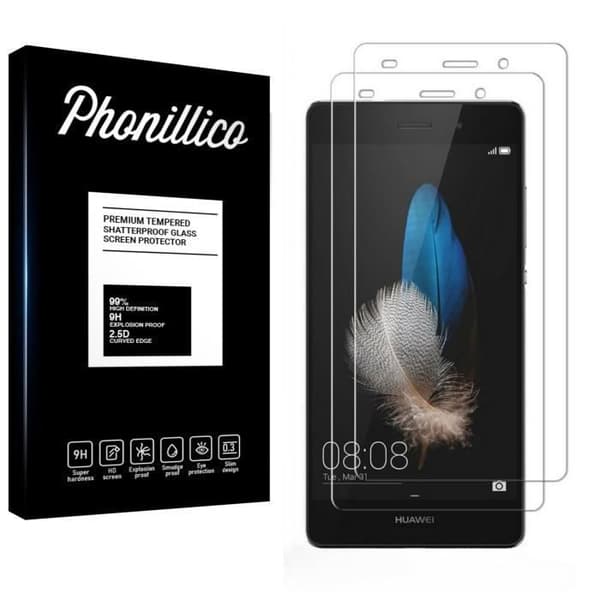 Filmgaller för skärmskydd - Phonillico® - Huawei P8 LITE - Paket med 2 - Härdat glas - Repbeständig