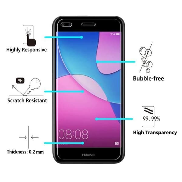 Härdat Glas HUAWEI Y6 PRO 2017 - Ultra Resistenta Skärmskydd Film Anti-Rip Transparent Phonillico®