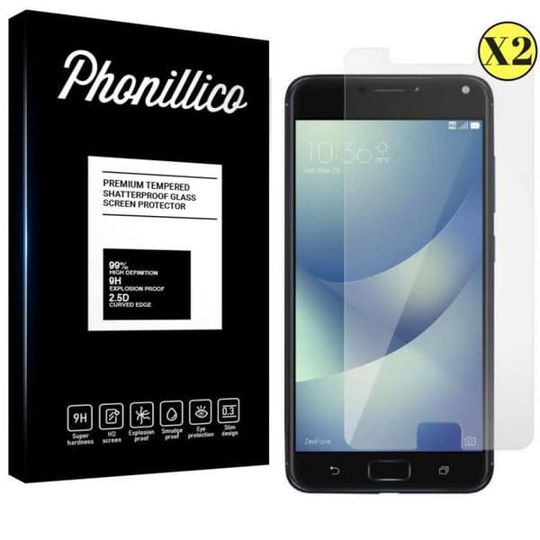 Verre Härdat Asus Zenfone 4 MAX ZC520KL - [Paket 2] Skärmskydd i Ultra Motståndskraftigt Glas [Phonillico®]