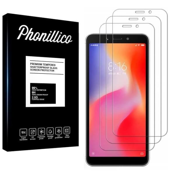 Film Vitre Skydd för Skärm - Phonillico® - Xiaomi REDMI 6A - Pack av 3 - Ultra Resistenta - Rep Skydande