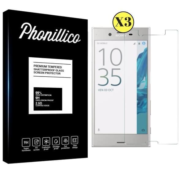 Film för skydd av skärm - Phonillico® - Sony Xperia XZ1 - Pack om 3 - Härdat glas - Rep-resistant