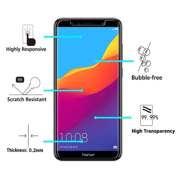 Film för skydd av skärm - Phonillico® - Huawei HONOR 7A - Pack med 3 - Härdat glas - Represistent