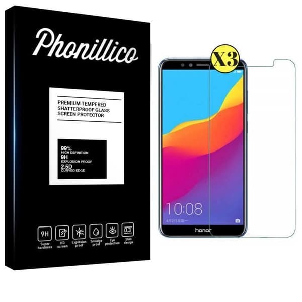 Film för skydd av skärm - Phonillico® - Huawei HONOR 7A - Pack med 3 - Härdat glas - Represistent