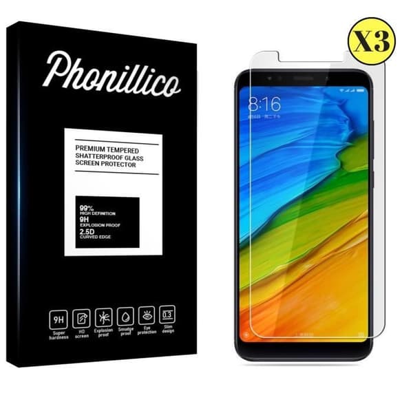 Verre Härdat Xiaomi REDMI NOTE 5 - [Pack 3] Film Glas Skärm Skydd Ultra Motståndskraftig [Phonillico®]