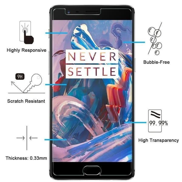 Film för skärm - Phonillico® - ONEPLUS 3T - Pack om 3 - Ultra resistent - Repellantskydd