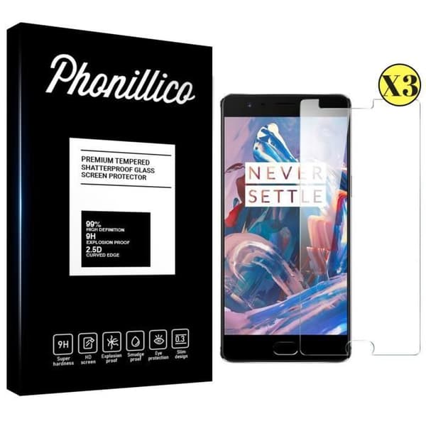 Film för skärm - Phonillico® - ONEPLUS 3T - Pack om 3 - Ultra resistent - Repellantskydd
