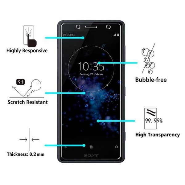 Skärmskydd - Phonillico® - Sony Xperia XZ2 COMPACT - Paket med 3 - Ultra hållbart - Rep resistant