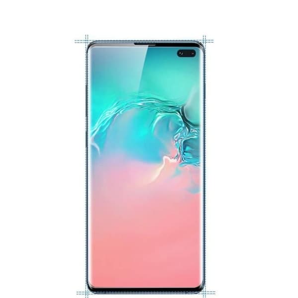 Härdat Glas för Samsung Galaxy S10 PLUS [Paket 3] Transparent Heltäckande Film Svart Kant Skärm Skydd Phonillico®
