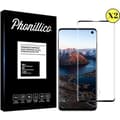 Miniatyrbild 1 av 4: Härdat glas - Phonillico® - Samsung Galaxy S10 - Pack om 2 - Transparent - Svart kant - Rep resistant