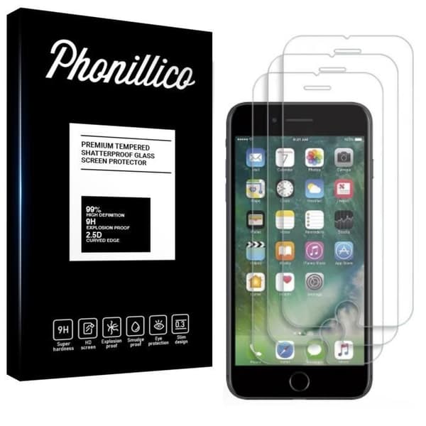 Film Vitre Skydd för Skärm - Phonillico® - Paket med 3 - Kompatibel med iPhone 6/6S - Ultra Motståndskraftig - Repkockande