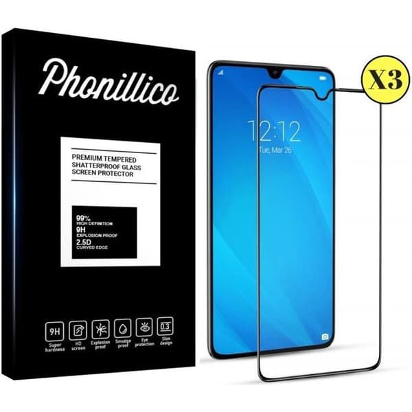 Härdat glas - Phonillico® - Huawei P30 PRO - Pack med 3 - Transparent - Svart kant - Rep-resistant