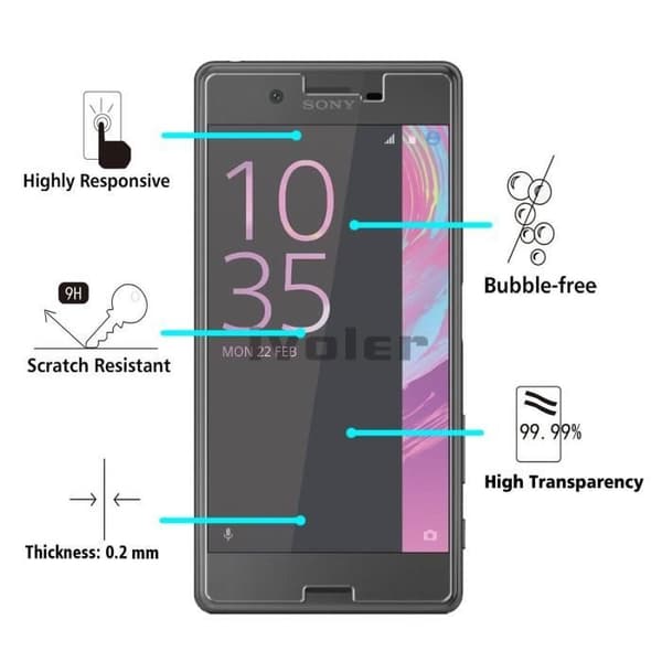 Verkställa Härdat Glas Sony Xperia X - [Pack 3] Film Glas Skyddsskärm Ultra Resistent [Phonillico®]