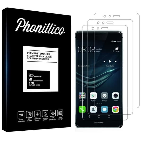Skärmskydd - Phonillico® - Huawei P9 LITE - Pack om 3 - Ultra resistent - Repellerande