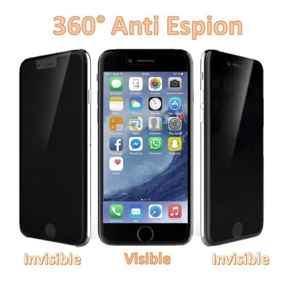 [Kompatibel Apple iPhone 8] Härdat Glas Anti-Spion Film Skärm Skydd Ultra Resistenta [Phonillico®]