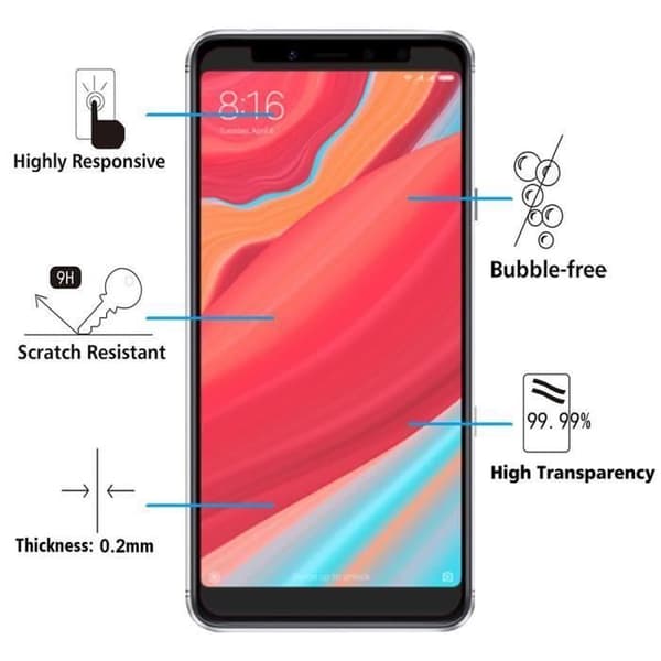 Film Vitre Skydd Lärmskydd - Phonillico® - Xiaomi REDMI S2 - Härdat Glas - Ultra Resistans - Rep motståndskraftig