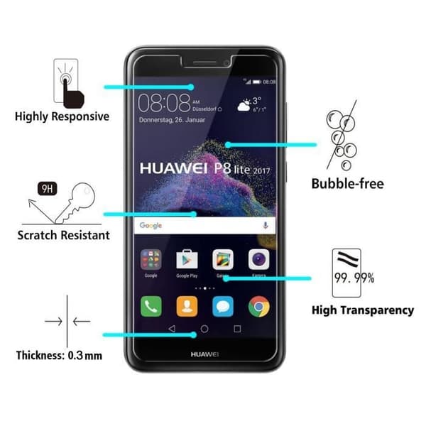 Verkalskydd för Huawei P8 LITE 2017 - [Pack 3] Ultra Resistent Skärmskyddsfilm [Phonillico®]