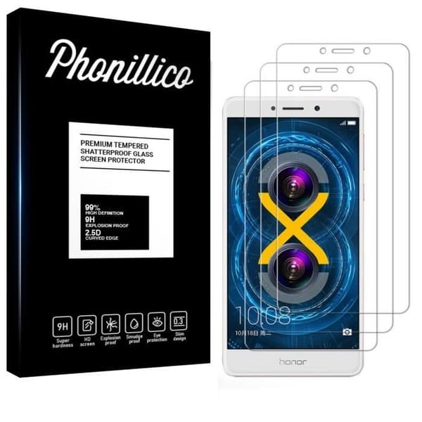 Verre Härdat Huawei HONOR 6X - [Pack 3] Skärmskydd av Ultra Motståndskraftig Glas [Phonillico®]